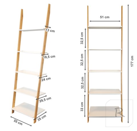 Regał drabina półki szafka bambusowa xxl