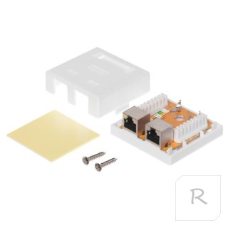 Netrack gniazdo kompletne natynkowe 2 x RJ45 8p8c FTP kat. 6 LSA