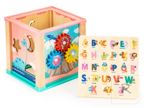 Drewniana kostka edukacyjna, sorter mula ECOTOYS