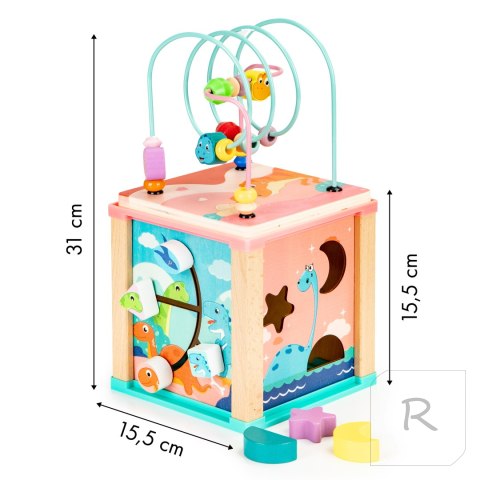 Drewniana kostka edukacyjna, sorter mula ECOTOYS