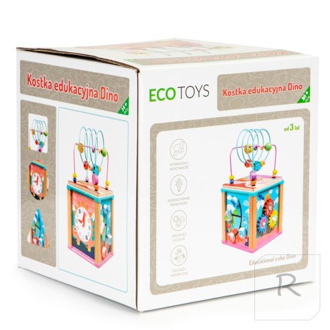 Drewniana kostka edukacyjna, sorter mula ECOTOYS