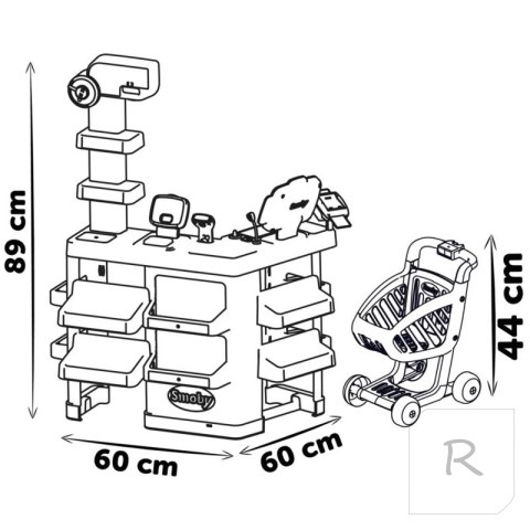 SMOBY Sklep Supermarket z Wózkiem Elektroniczną Kasą ze Skanerem