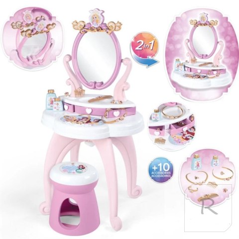 Smoby Disney Princess Toaletka 2w1 + 10 akcesoriów