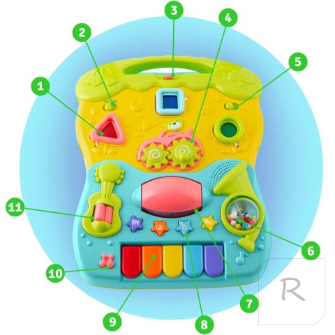 Chodzik edukacyjny z muzyką 2w1 RK-744 Ricokids turkusowy