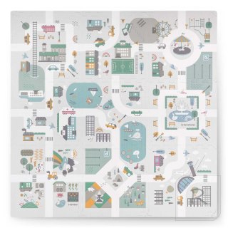 Mata piankowa puzzle 105x105cm + piankowe figurki Nukido Town