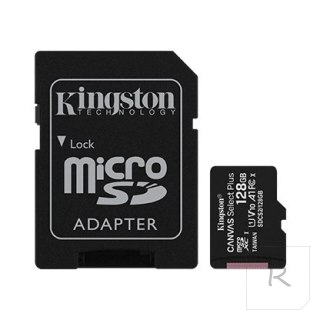 Kingston Canvas Select Plus UHS-I 128 GB, MicroSDXC, Flash memory class 10, SD Adapter