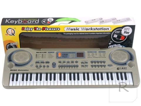 Keyboard MQ-811 Organki, 61 Klawiszy, Zasilacz, Mikrofon, USB