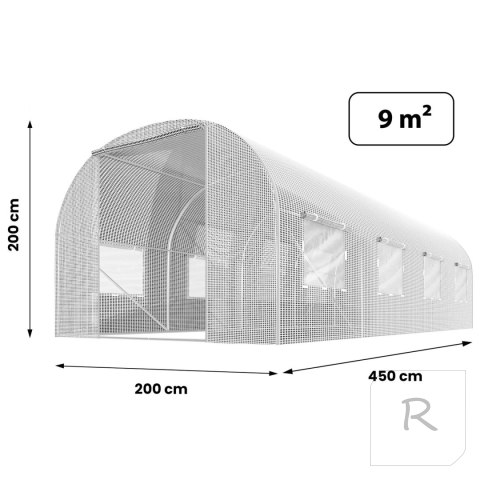 Tunel ogrodowy 2x4,5m (9m2) biały Plonos