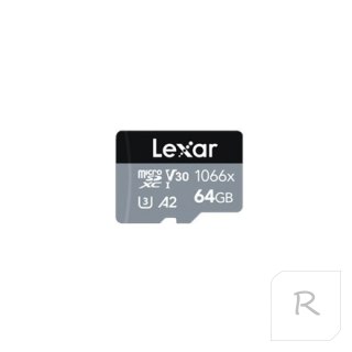 Lexar Professional 1066x UHS-I MicroSDXC, 64 GB, Flash memory class 10, Black/Gray, 120 MB/s, 160 MB/s