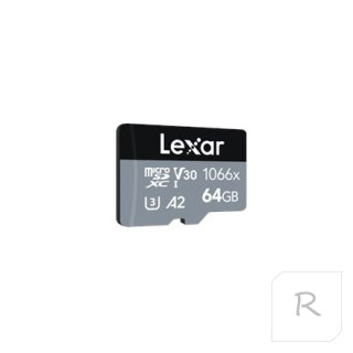 Lexar Professional 1066x UHS-I MicroSDXC, 64 GB, Flash memory class 10, Black/Gray, 120 MB/s, 160 MB/s