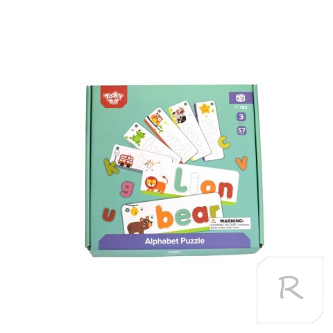 TOOKY TOY Puzzle Alfabet Montessori Nauka Literek Słów Zwierzątka 57 el.