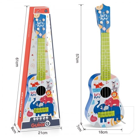 WOOPIE Gitara Klasyczna dla Dzieci Niebieska 57cm