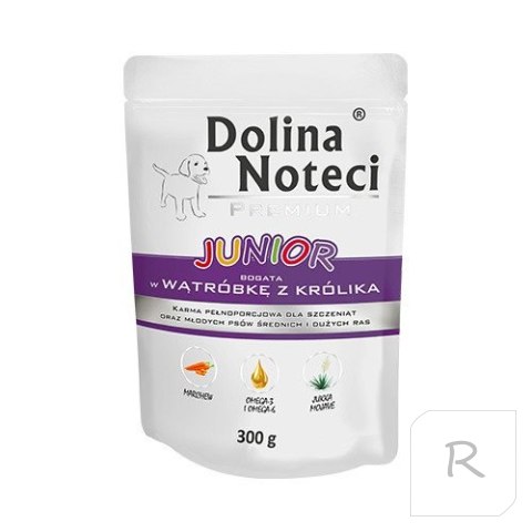 Dolina Noteci Premium JUNIOR bogata w wątróbkę z królika saszetka 300 g