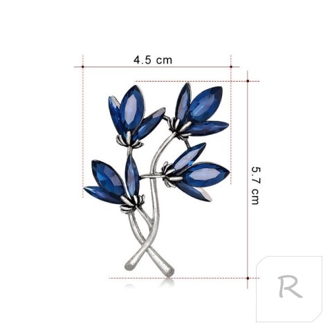 Copy of Broszka ozdobna KRYSZTAŁOWA kwiaty BZ106