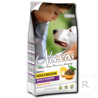 Naxos Adult Maxi Wieprzowina Karma Bezglutenowa i Monobiałkowa dla psów ras wielkich 3kg