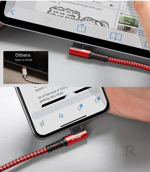 KABEL USB C USB 2 Metry 3.1A QC OPLOT PREMIUM 480 Mb/s Czerwony JSAUX