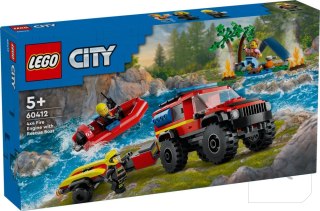 LEGO® 60412 City - Terenowy wóz strażacki z łodzią ratunkową