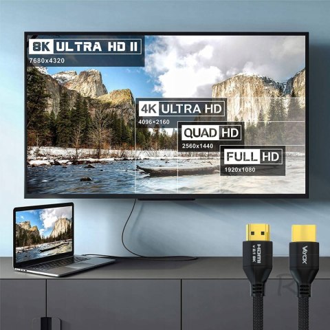 Kabel HDMI 2.1 8K 240Hz PRZEWÓD ULTRA HIGH SPEED 48Gbps eARC FHD 3m