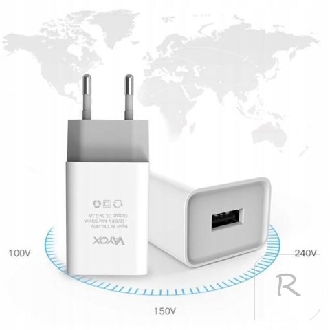 Ładowarka sieciowa USB SZYBKA UNIWERSALNA 5V 2.1A + Kabel USB typ C 1m