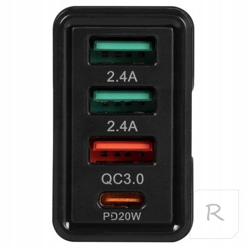 SZYBKA ŁADOWARKA SIECIOWA 3x USB USB-C QC 3A PD 32W