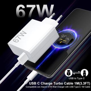 SZYBKA ŁADOWARKA USB 120W DO TELEFONU Xiaomi 13T 13 12T + TYPE-C KABEL