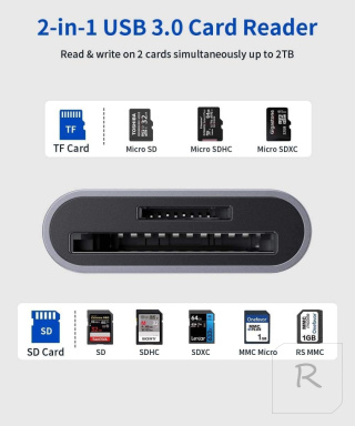 CZYTNIK KART PAMIĘCI USB SD MICRO SD CF MS JSAUX