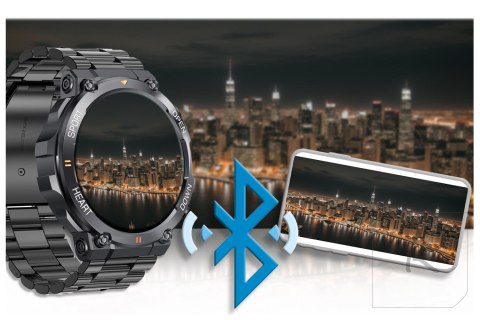 SMARTWATCH MĘSKI Gravity GT7-2 PRO - WYKONYWANIE POŁĄCZEŃ, PULSOKSYMETR (sg018b)