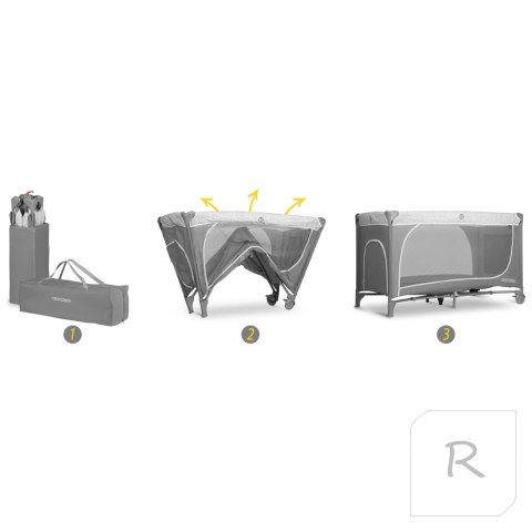 Łóżeczko turystyczne 125x65x78cm RK-241 szare