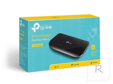 TP-LINK Switch TL-SG1008D Unmanaged, Desktop, 1 Gbps (RJ-45) ports quantity 8, Power supply type External, Plastic case