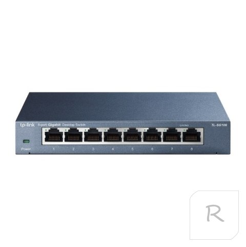 TP-LINK Switch TL-SG108 Unmanaged, Desktop, 1 Gbps (RJ-45) ports quantity 8, Power supply type External