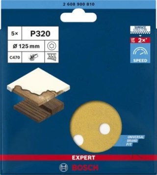 PAPIER ŚCIERNY EXPERT EXC470 D125 G320 8OTW 5PC.