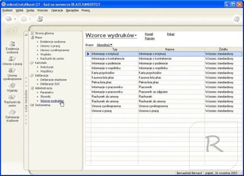 Program INSERT Rachmistrz GT