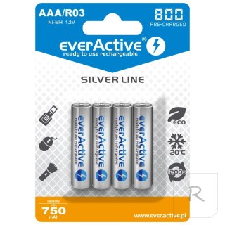 Baterie EVERACTIVE NiMH AAA 750mAh 4 szt. EVHRL03-800