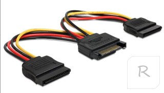 Kabel zasilający DELOCK SATA 15-pin - 2x SATA HDD 0.15m. 60105