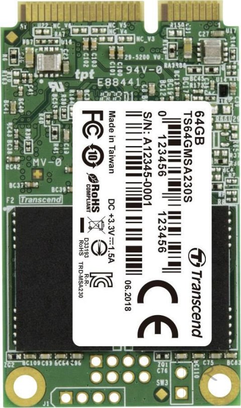 Dysk SSD TRANSCEND 230S (mSATA″ /64 GB /Serial ATA 600 /550MB/s /400MS/s)