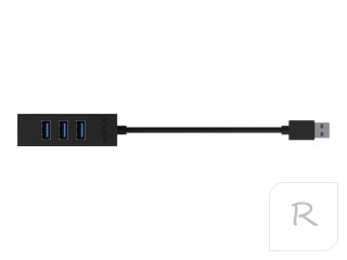 Hub IB-HUB1419-U3 USB 3.0 na 4-Port Type-A, Aluminium, czarny, Kabel 15cm