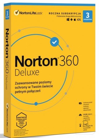 NORTON LIFE LOCK 360 deluxe 25GB PL 1 user 3 device 12mo generic ret1 mm