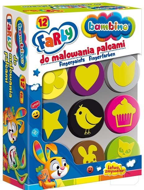 BAMBINO Farby do malowania palcami 12 kolorów