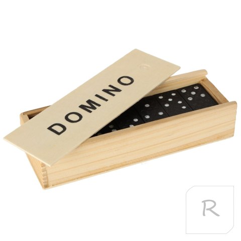 Domino drewniane klocki gra rodzinna + pudełko