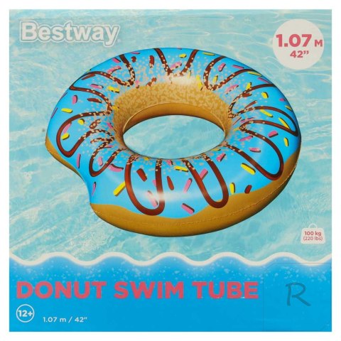 BESTWAY 36118 Koło do pływania dmuchane donut niebieskie 107cm 100kg