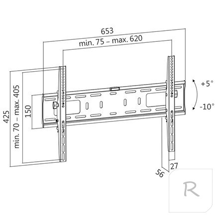 Logilink BP0018 TV Wall mount, 37""-70"", tilt+5°-10°, 56mm Logilink