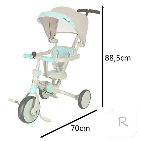 Rowerek trójkołowy TRIKE FIX V4 niebiesko-szary z daszkiem