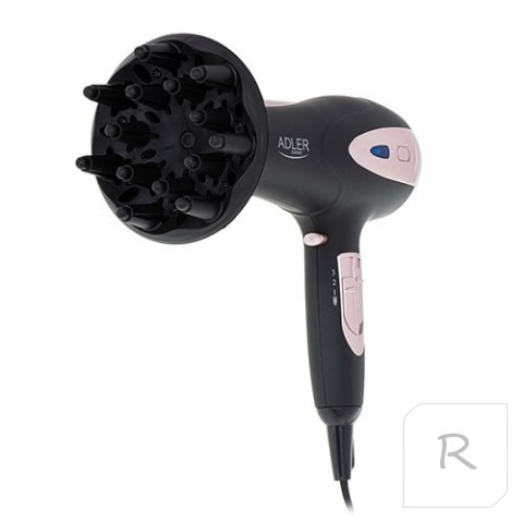 Adler | Hair Dryer | AD 2248b ION | 2200 W | Number of temperature settings 3 | Ionic function | Diffuser nozzle | Black/Pink