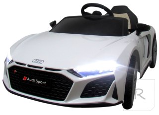 AUDI R8 Sport BIAŁY Auto na akumulator EVA Skóra pilot