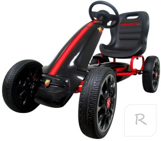 Gokart ABARTH CZARNY, piankowe koła EVA, hamulec ręczny, licencja