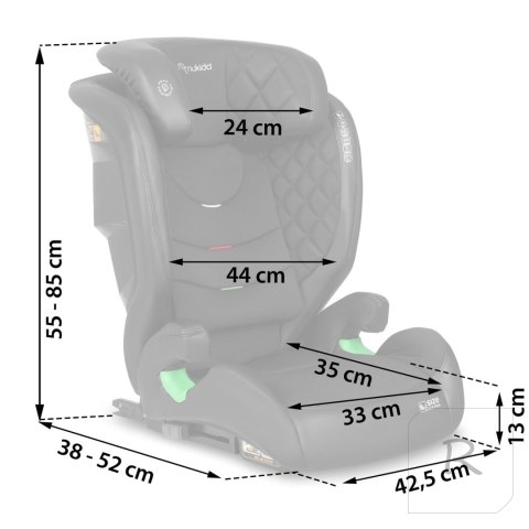 Fotelik samochodowy Nukido Lousi czarny 15-36 kg ISOFIX