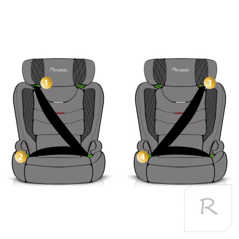 Fotelik samochodowy Nukido Lousi czarny 15-36 kg ISOFIX