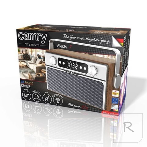 Camry | CR 1183 | Bluetooth Radio | 16 W | AUX in | Wooden