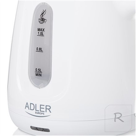 Adler Kettle | AD 1373 | Electric | 850 W | 1 L | Polypropylene | 360° rotational base | White