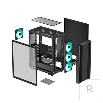 Deepcool Case CC560 V2 Black Mid-Tower Power supply included No